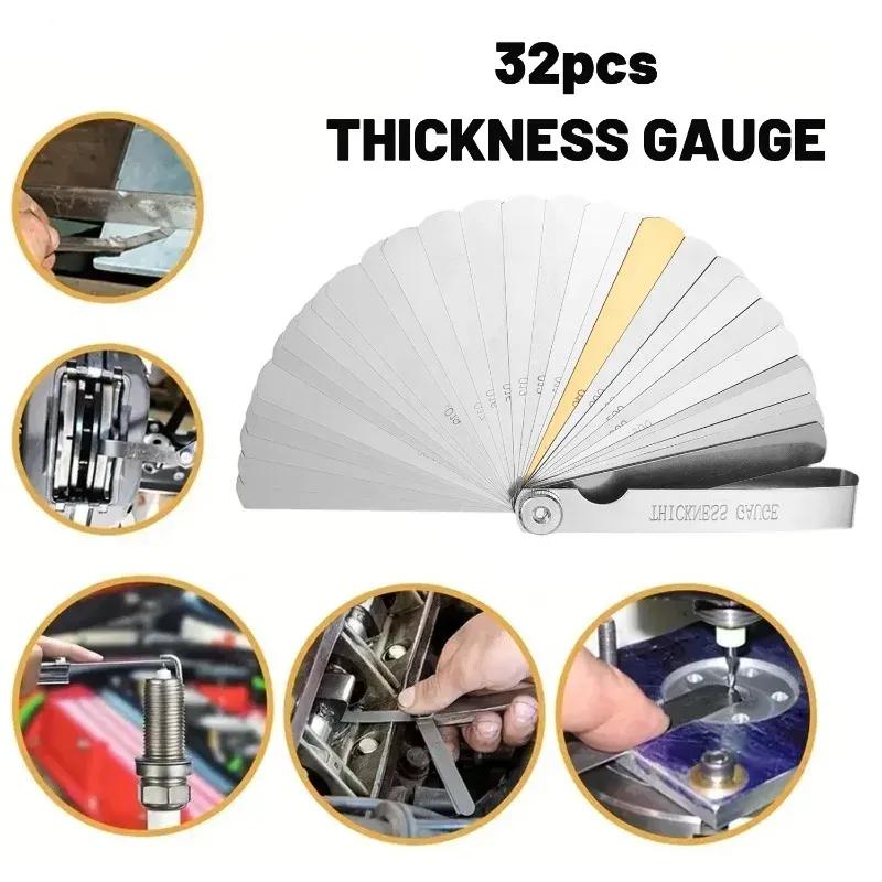 Feeler Gauge Measurement Tool Stainless Steel Feeler Gauge Universal Metric Imperial Thickness Gage Set for Hardware Measurement
