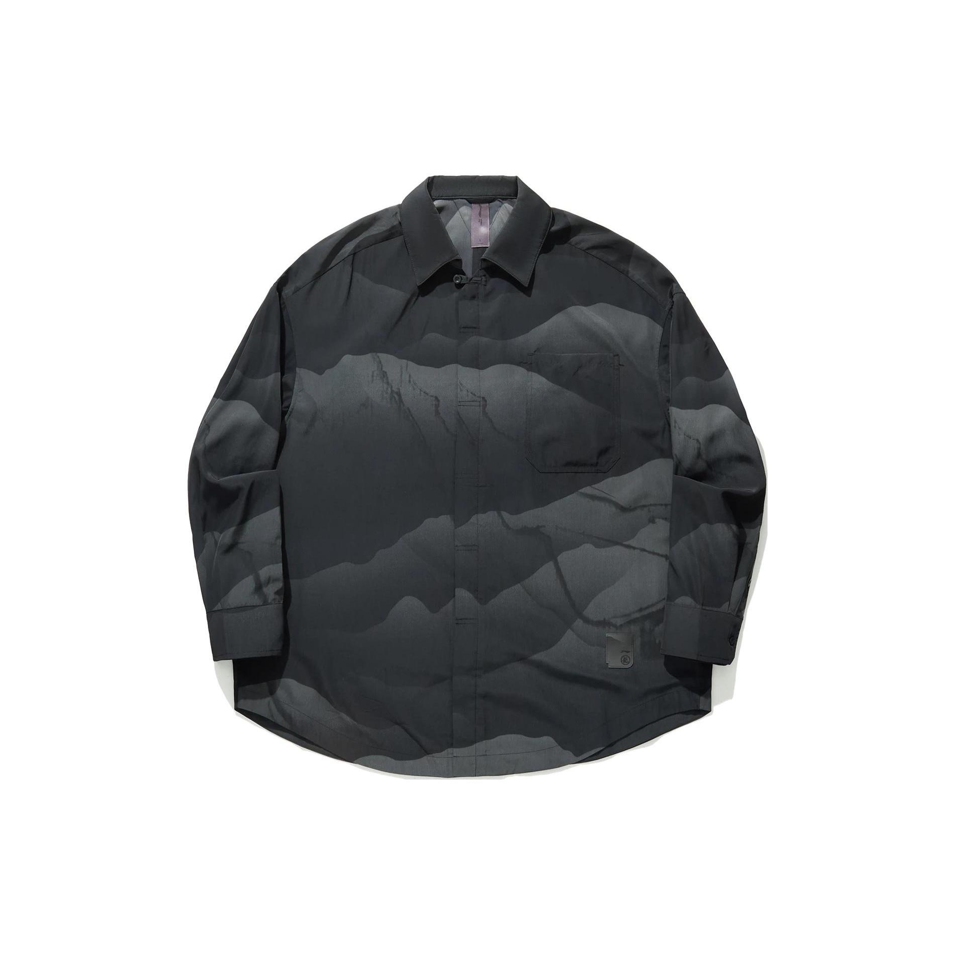 Li Ning x CHENGLONG,LIANMINGKUAN Shirt Men s Black All Over Print ASHU027-1 L