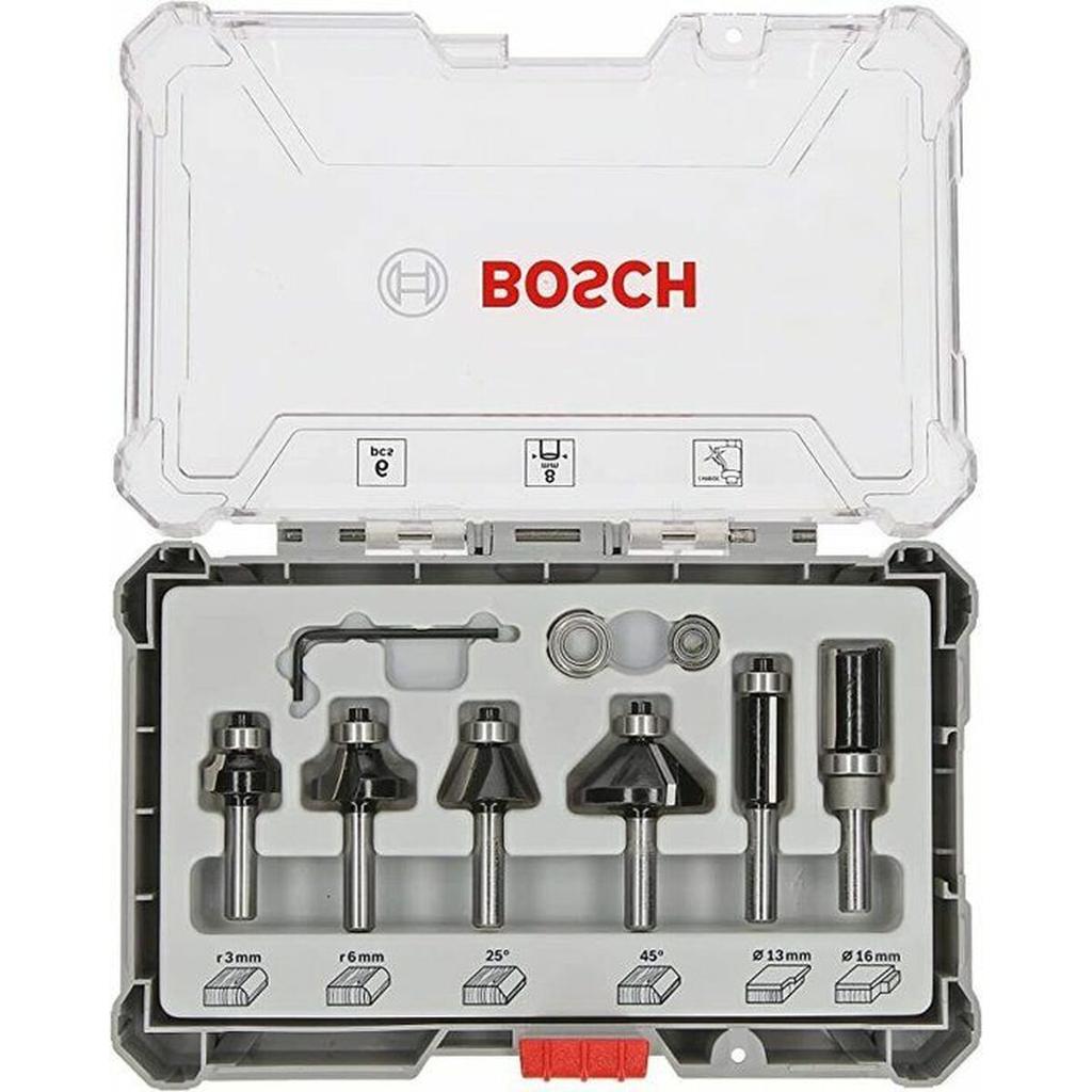 Multipurpose Router Bit Set BOSCH 6 Mm 6 Pieces