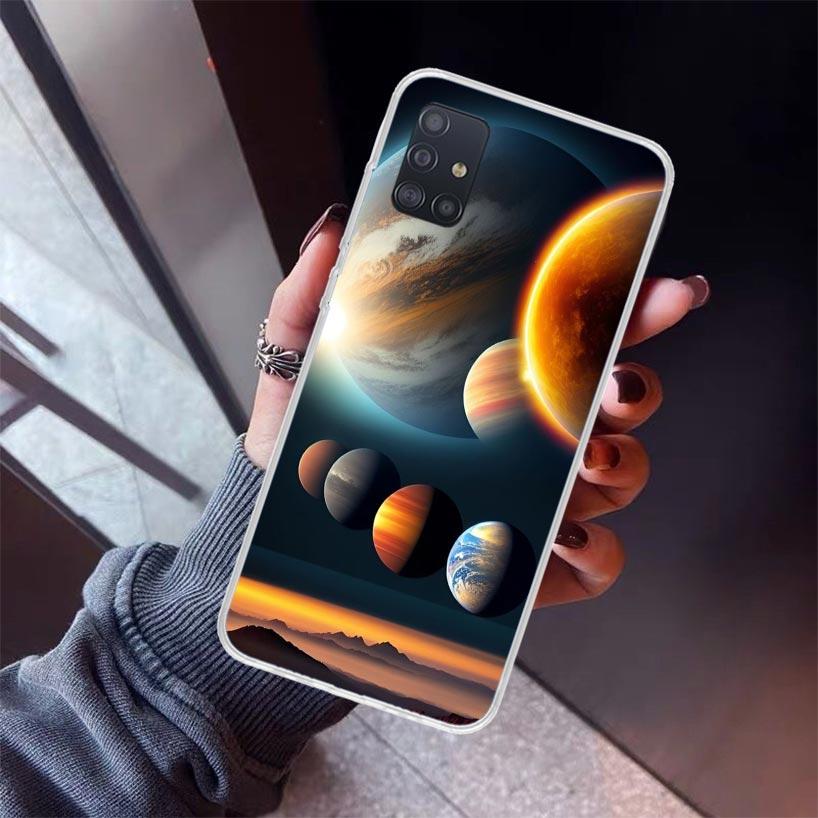 

Earth Stars Space Phone Case For Samsung Galaxy A12 A52S A42 A32 A22 A51 A50 Note 20 Ultra 10 S10 Plus A71 A70 A31 A30 A10S Gala Samsung A10