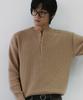 NODU Waffle Henley Neck Knit [Beige]