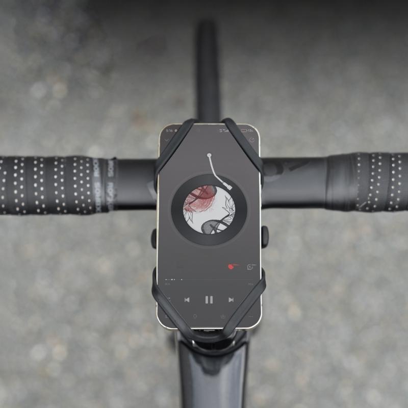 Elastic Silicone Cycling Phone Mount Nonslip Edges Secure for 4-7Inch Smartphones Vibrations Resistance
