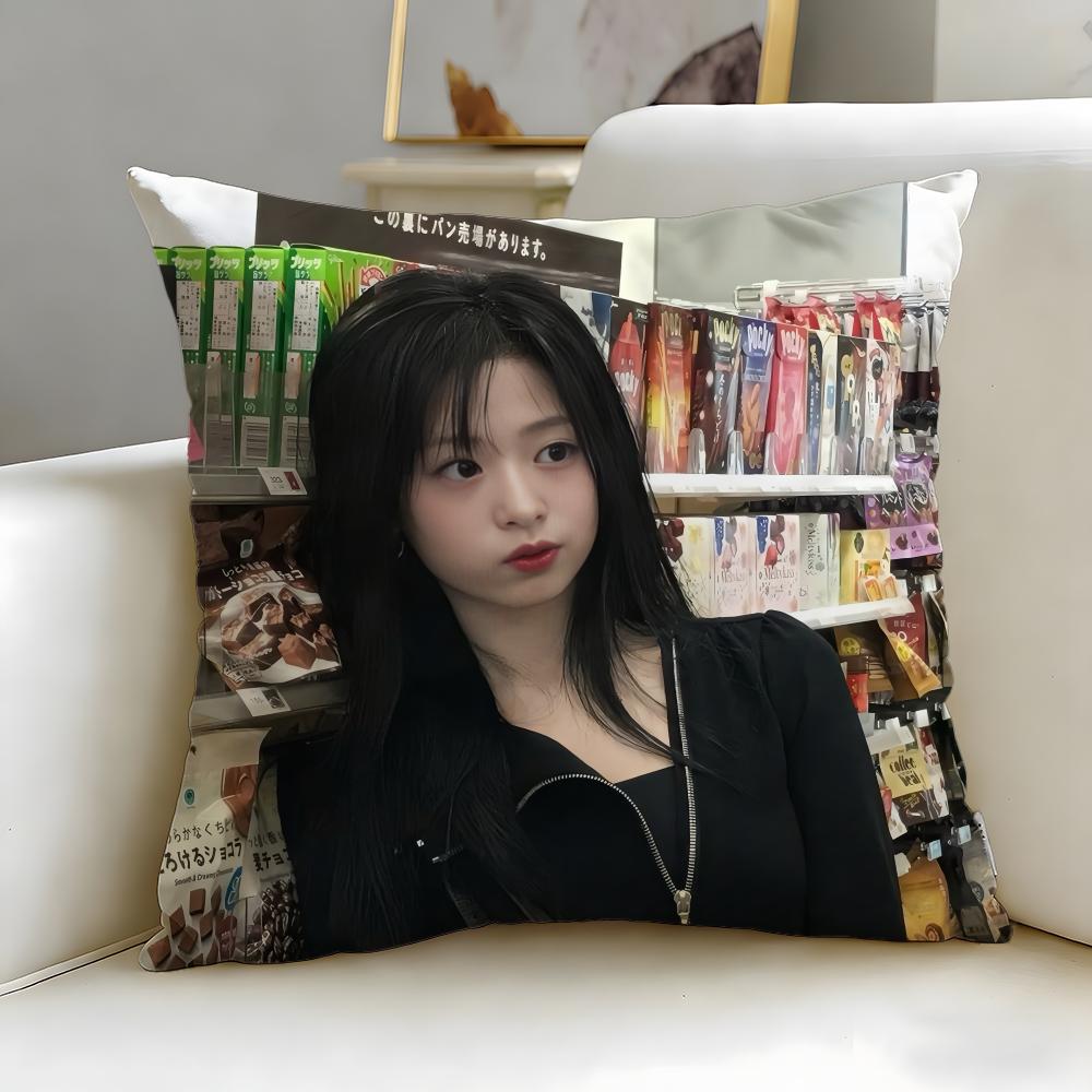 popular idol Ahyeon Cushion Cover Soft EasyWash Pillow Case Versatile for Couch Bed Travel and Office
