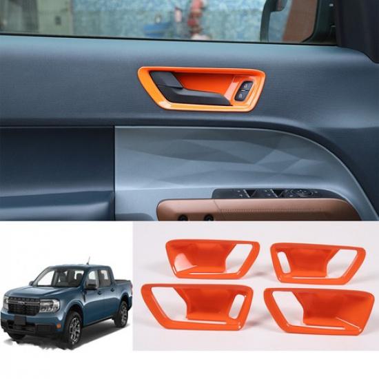 For Ford Maverick   Orange ABS Inner Door Handle Frame Bowl Trim Cover