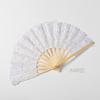 Lace Folding Fan with Tassel Hollow Ribs Vintage European Dance Performance Party Photo Props Portable Summer Hand Held Fan Women Girls Gift