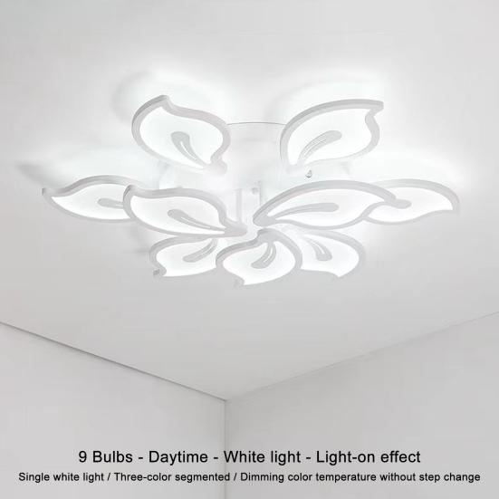 LED Blumen Deckenleuchte mit Fernbedienung Dimmbare Deckenlampe Weiches Licht Augenschutzlampe für Wohnzimmer & Schlafzimmer