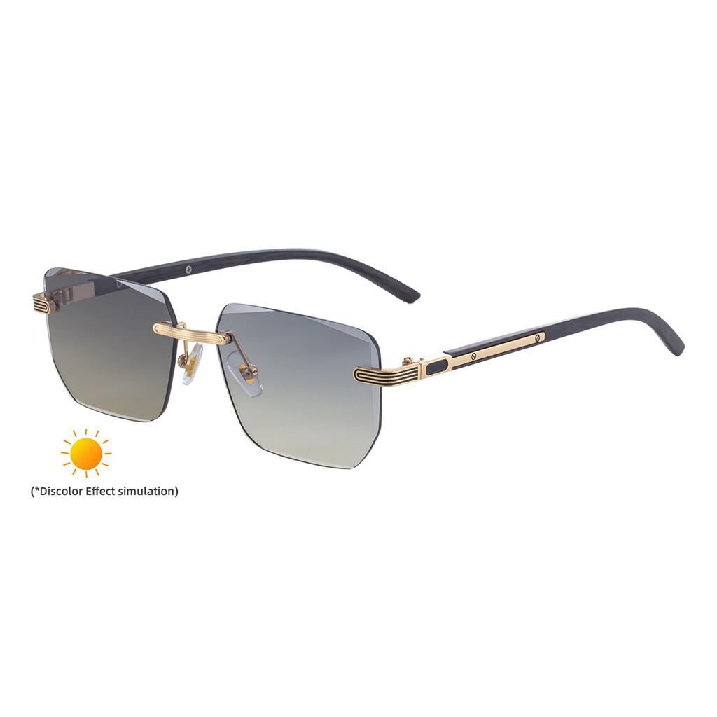 JYL TS Unisex Premium Photochromic - Retro Diamond-Cut UV Shades ZX-3194 Light-responsive