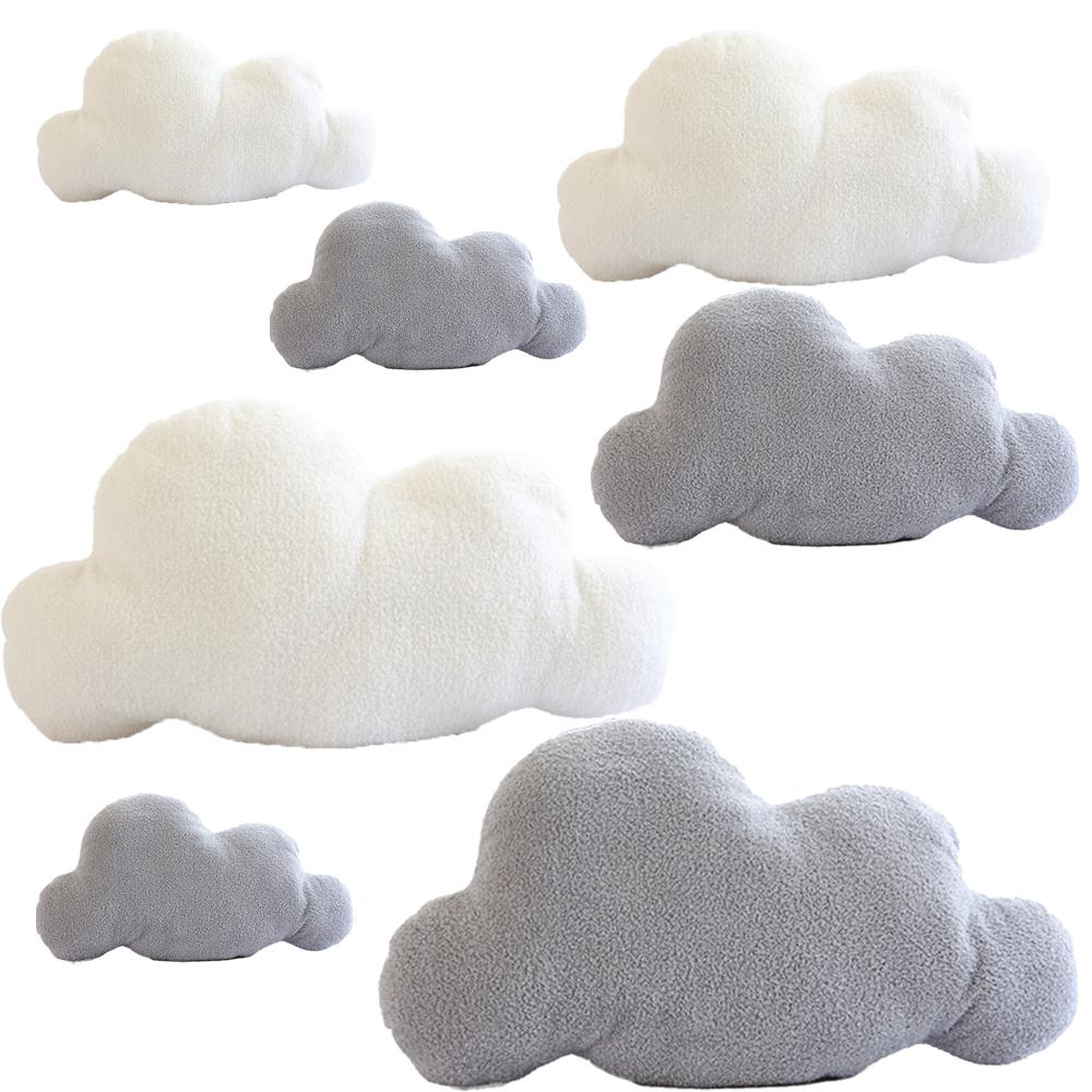 Realistic Cloud Plush Toy-Soft Stuffed Cloud in Gray&White 3 Sizes Fluffy Pillow Gift for Kids Nursery Decor Relaxation