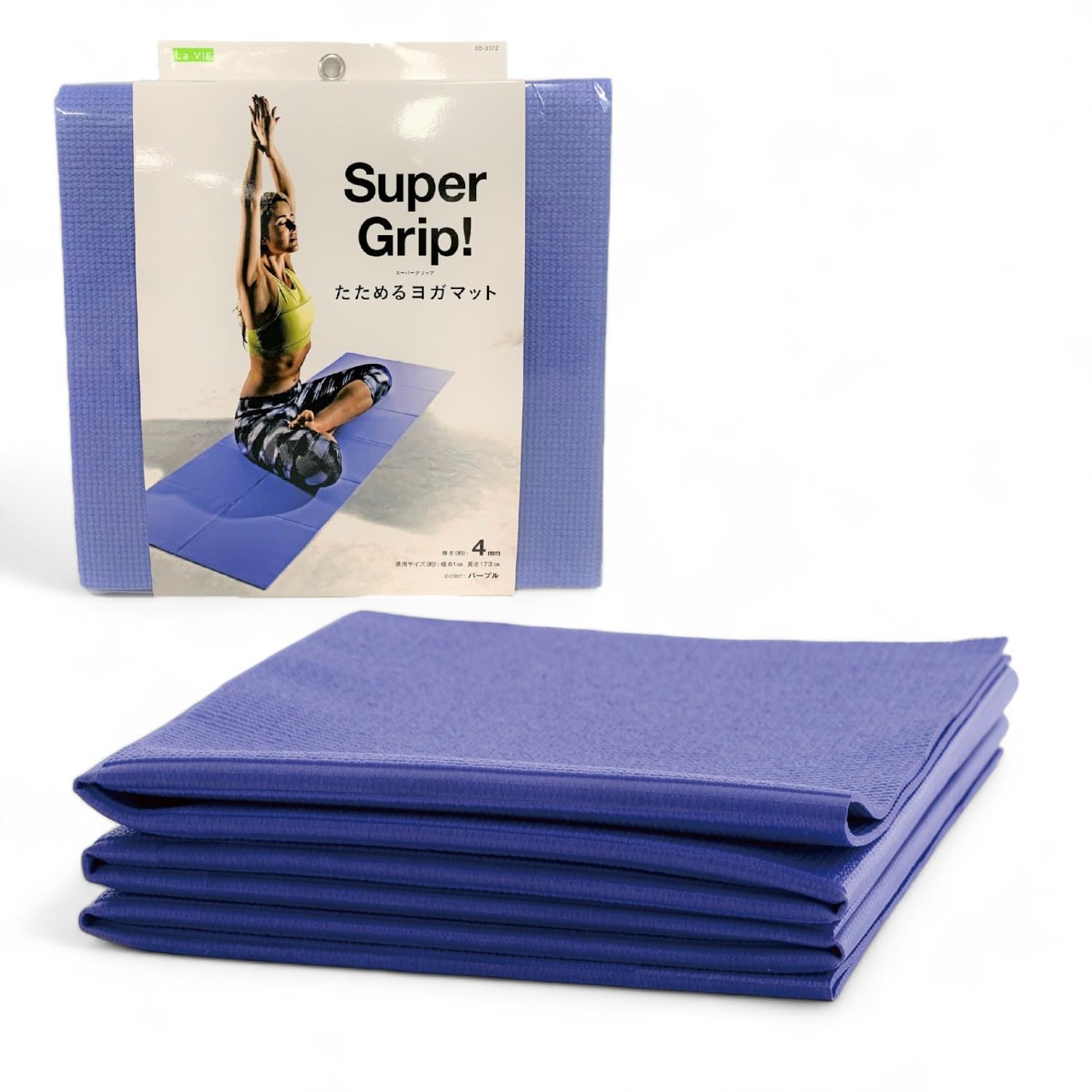 

Foldable Yoga 4mm Manufacturer La-VIE Mat, Thick, Purple, Foldable, Lightweight, 3B-3172 [Genuine Product] фиолетовый