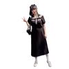 8 large size dress fat mm navy style short sleeves sweet temperament design fake two-piece skirt
