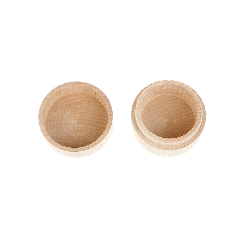 HOT! High Quality Round Wooden Wedding Ring Jewelry Trinket Box Wood Storage Container Case