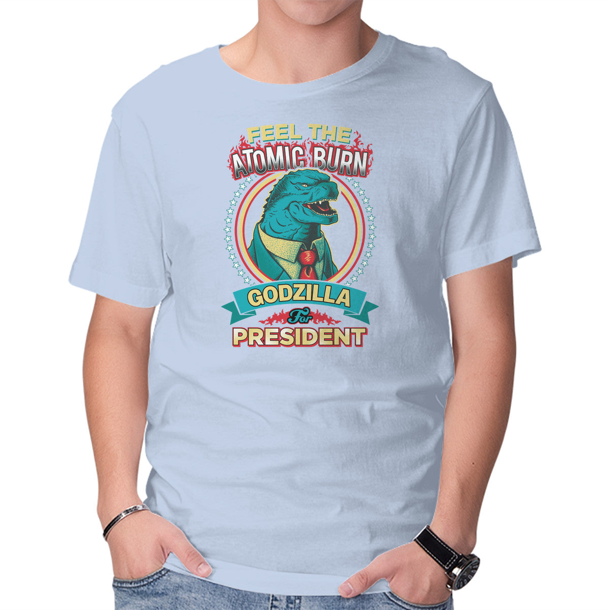 Unisex Crew Neck T-Shirt President Zilla Graphic Short Sleeve Casual Tee XXXXL
