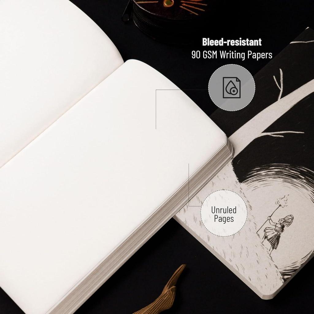 Notes Dziennik PETAL BLACK A5 do Rysowania, Prowadzenia Dziennika, Projektowania, Pisania i Bazgrania | Podróż - Oryginalna Okładka Artystyczna | Miękka oprawa - 144 Strony
