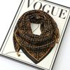 Women's 65" Silk Square Scarf with Magnetic Buckle – Autumn/Winter Print, Fashionable & Versatile Triangle Snood