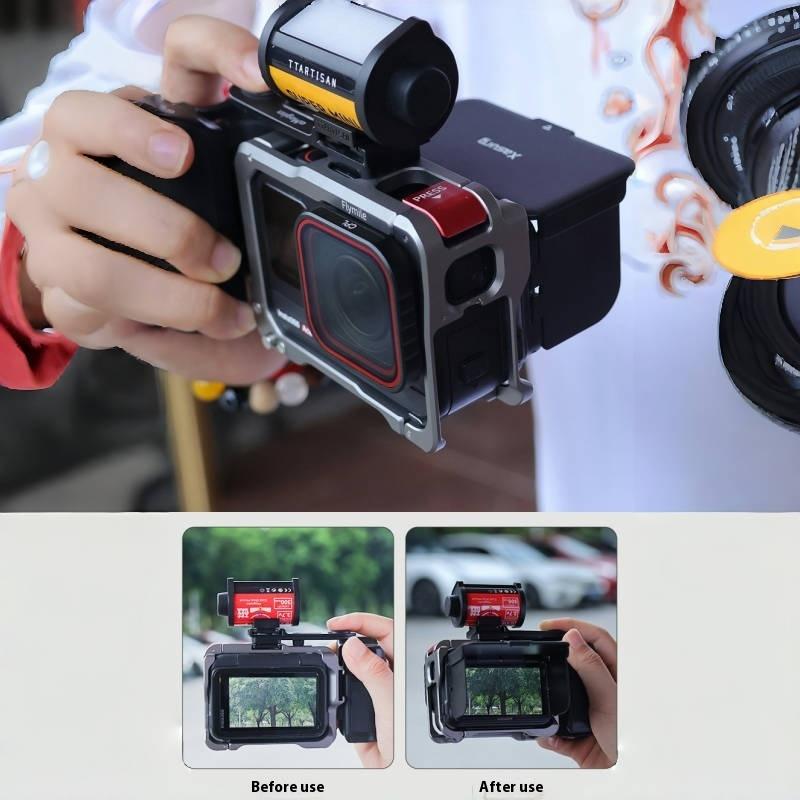 1 Set Camera Parts Magnetic Screen Hood For Insta360 Ace Pro/Ace Pro 2 Protective Anti-Glare Sun Shade Waist-Level Viewfinder
