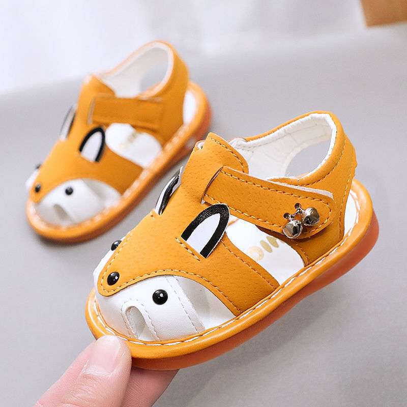 Summer baby sandals baby toddler shoes 0-1-2 years old men and women non-slip soft-soled princess shoes bag head called shoes