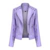 Women Ladies Lapel Motor Jacket Coat Zip Biker Short Punk Cropped Tops