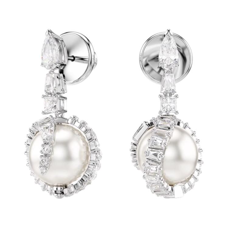 Swarovski Snake Year Original Design Imitation Crystal Imitation Pearl Alloy Silver Plated Gold Plated Rhodium Plated Cubic Zirconia Earrings 5714668