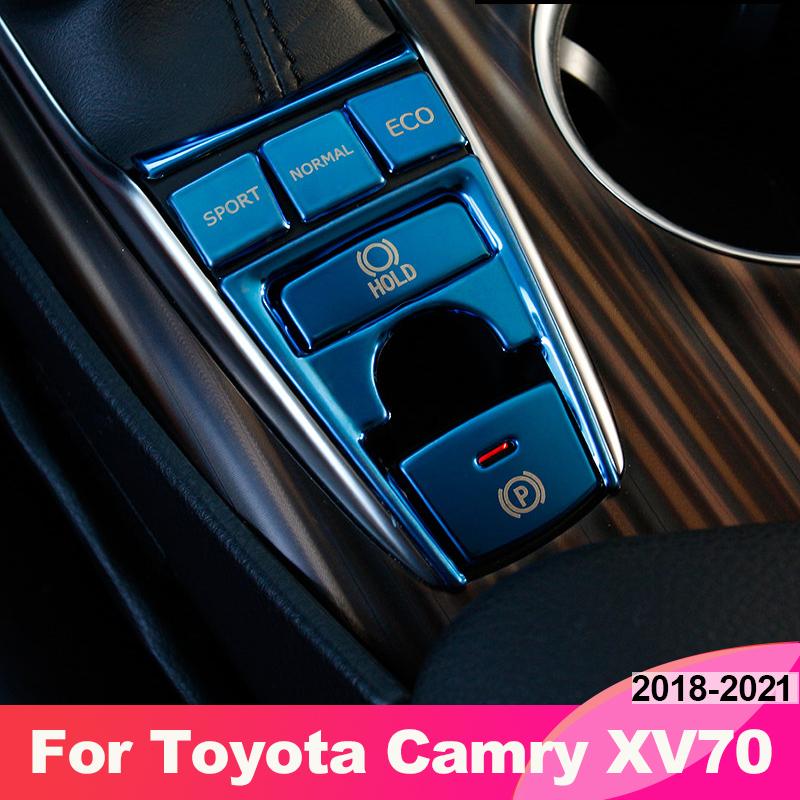 Car Electronic Hand Brake Button Panel Trim Cover Sticker for Toyota Camry 70 XV70 2018    Accessories