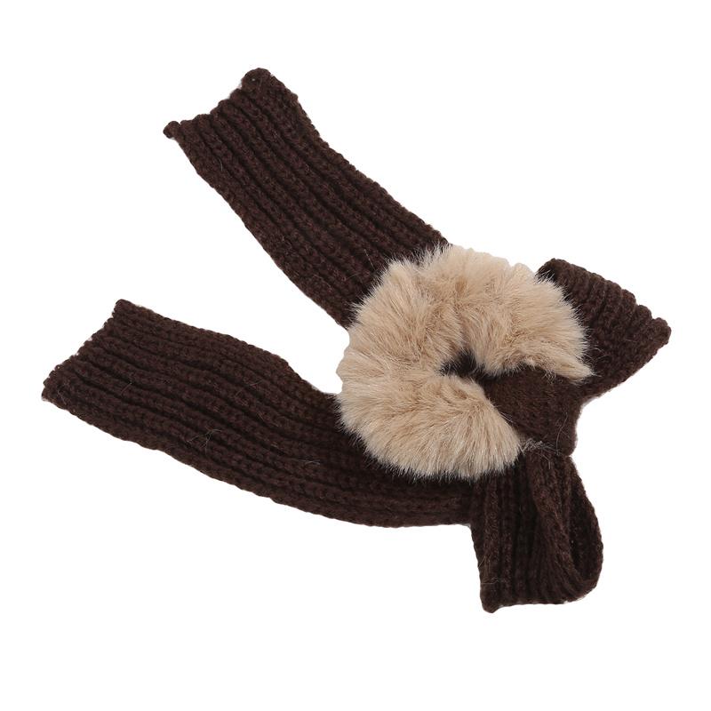Autumn Winter Women Fashion Woolen Bow Plush Hair Band Cute Headband Hair Rubber Band Hair Accessories