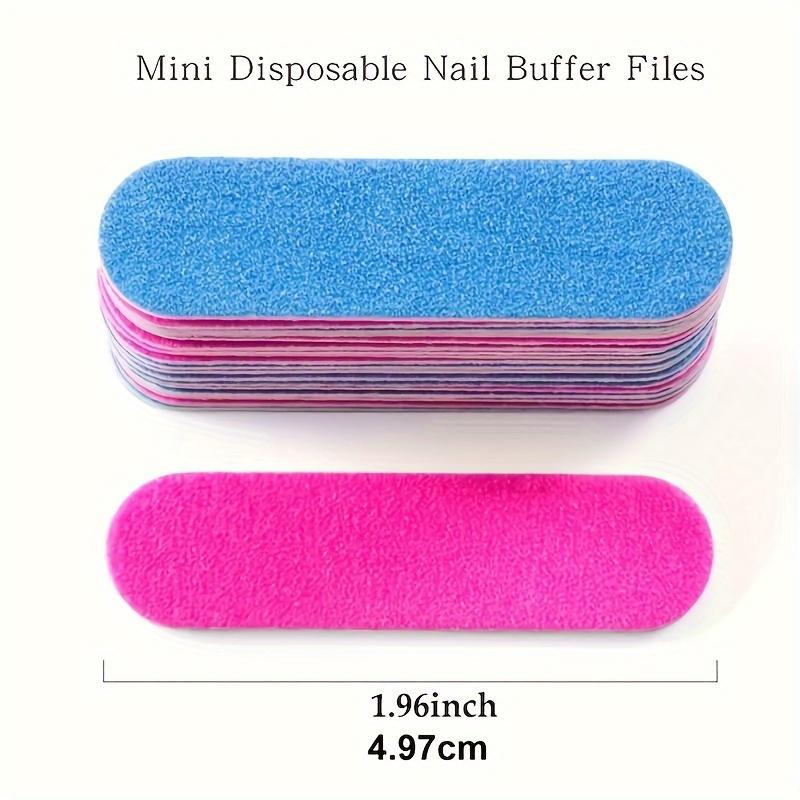 100pcs Double-Sided Nail Files Strips - Pink & Blue Color-Coded,Single-Use Disposable Manicure/Pedicure Sanding Sheets,Nail Care
