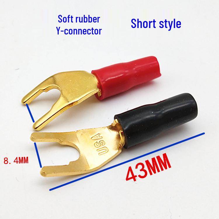 

Позолоченный набор разъемов для динамиков: Медный мягкий резиновый штекер, U-образный, типа банан , Y-образные разъемы.