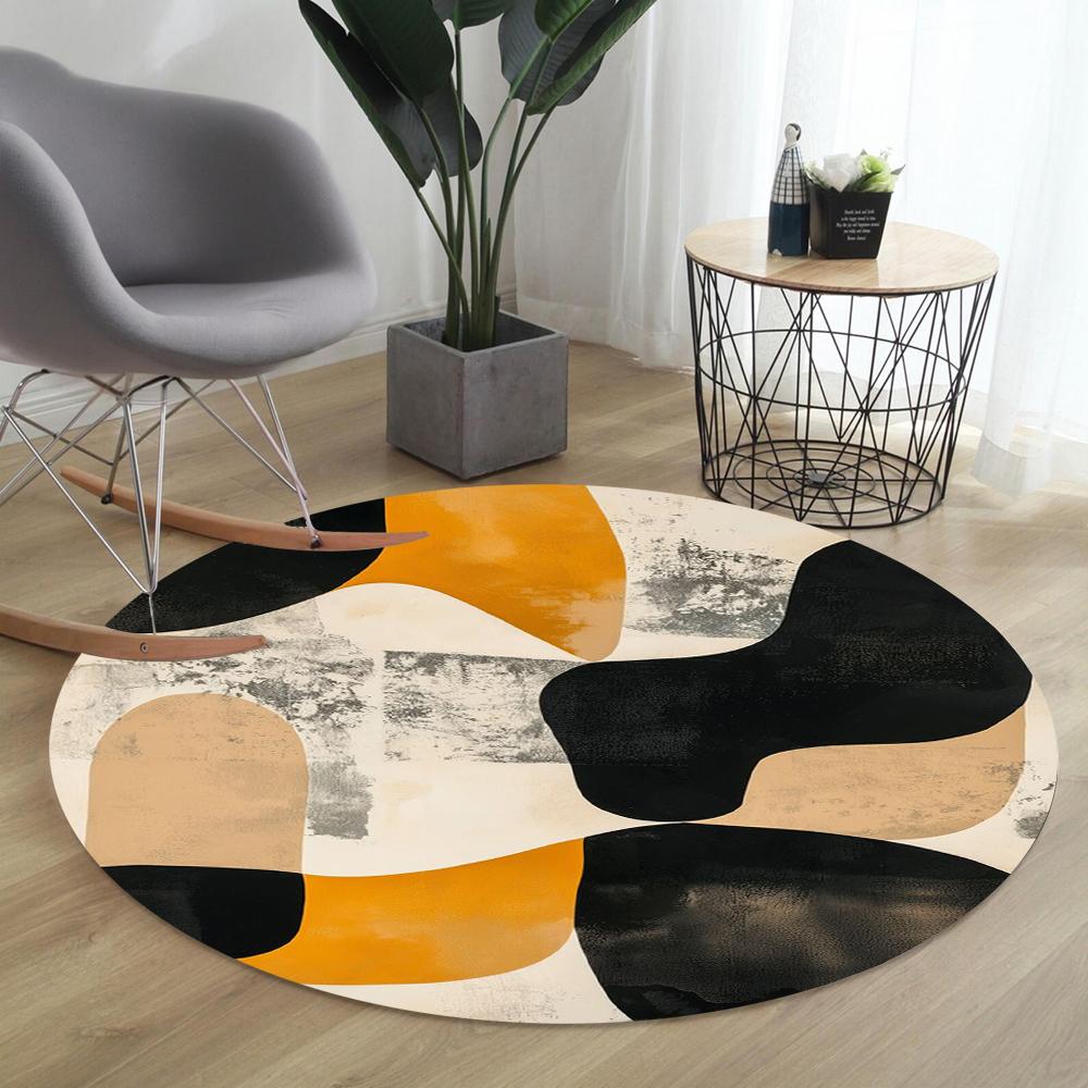 Artistic Abstract Circular Carpet Simple Floor