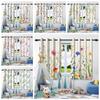Wildflowers Floral Green Plants Window Curtains Blackout Washable Polyester Fabric Bedroom Living Room Home Decor Curtain 2 Pcs