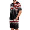 Conjunto de Verano para Hombre con Top de Manga Corta y Pantalones Cortos Juego de Dos Piezas para Dormir Tejido Ligero Transpirable Suave Ropa Casual para Casa