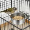 Bird Water Feeder 2-Piece Stainless Steel Pet Bowl Bird Feeding Watering Supplies for Cage Parrots Cockatiels Conure Pigeon
