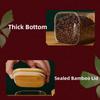Square Glass Storage Jars with Bamboo Lid for Coffee Beans Grains Noodles Food Storage Containers Kitchen Organizers Storage
