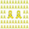 Pack of 10 Anti-Violence Awareness Pins Yellow Ribbon Shape Brooches Stylish Enamel Breastpins Colorful Badges Ornament
