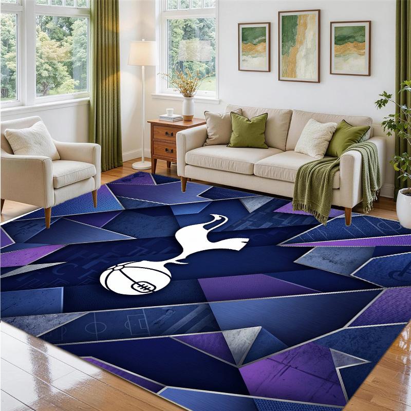 Tottenham Hotspur Design Crystal Velvet Rug Soft Decorative Mat for Bedroom Entrance