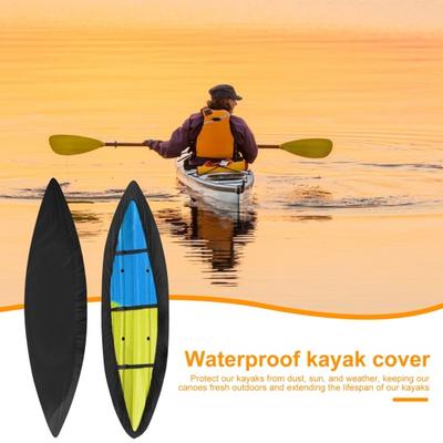 Kayak Cover 210D Heavy Duty Waterproof Canoe Cover Fade-Resistant Kayak Accessory UV Protection Kayak Storage Cover for Canoe Paddle Board SUP