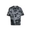 Herren FW22 Tie Dye Logo Druck Rundhals Kurzarm Lockerer Schnitt Grau T-Shirt OMAA120F22JER0090701