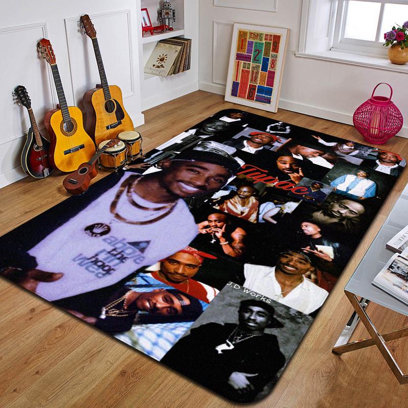 Kober s potiskem T-Tupac módní podložka na jógu dekorativní koberec do ložnice dekorativní podlahová rohožka do obývacího pokoje koupelny narozeninový dárek