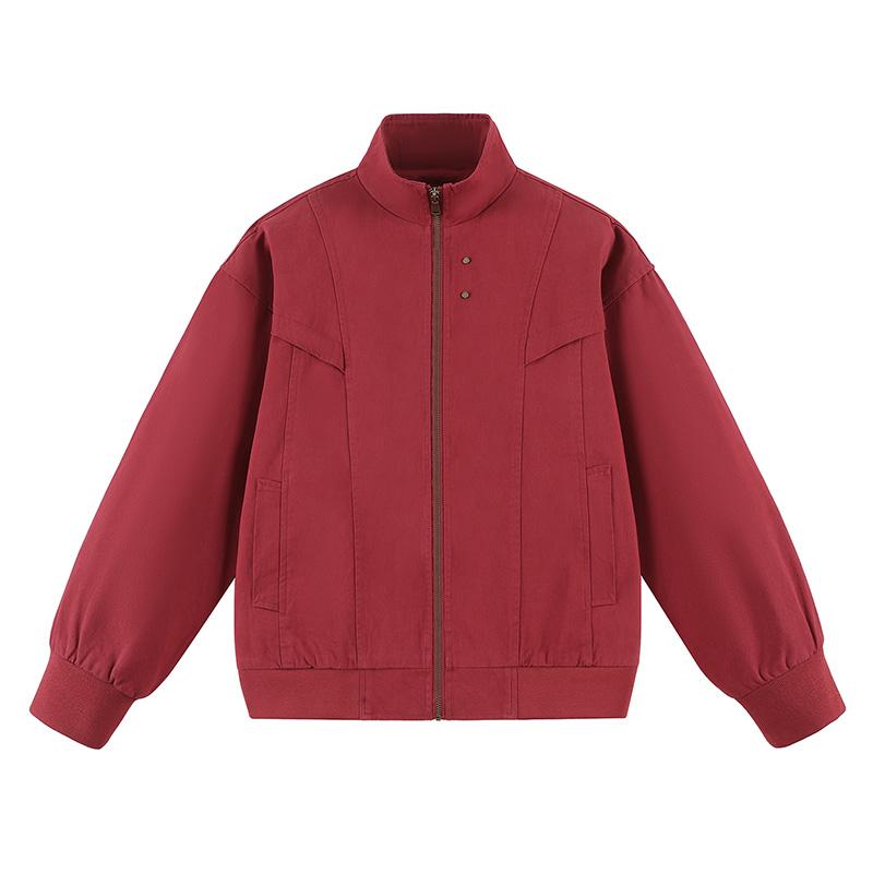 Loose Simple Stand Collar Jacket Men's Loose Casual Bomber Jacket Top