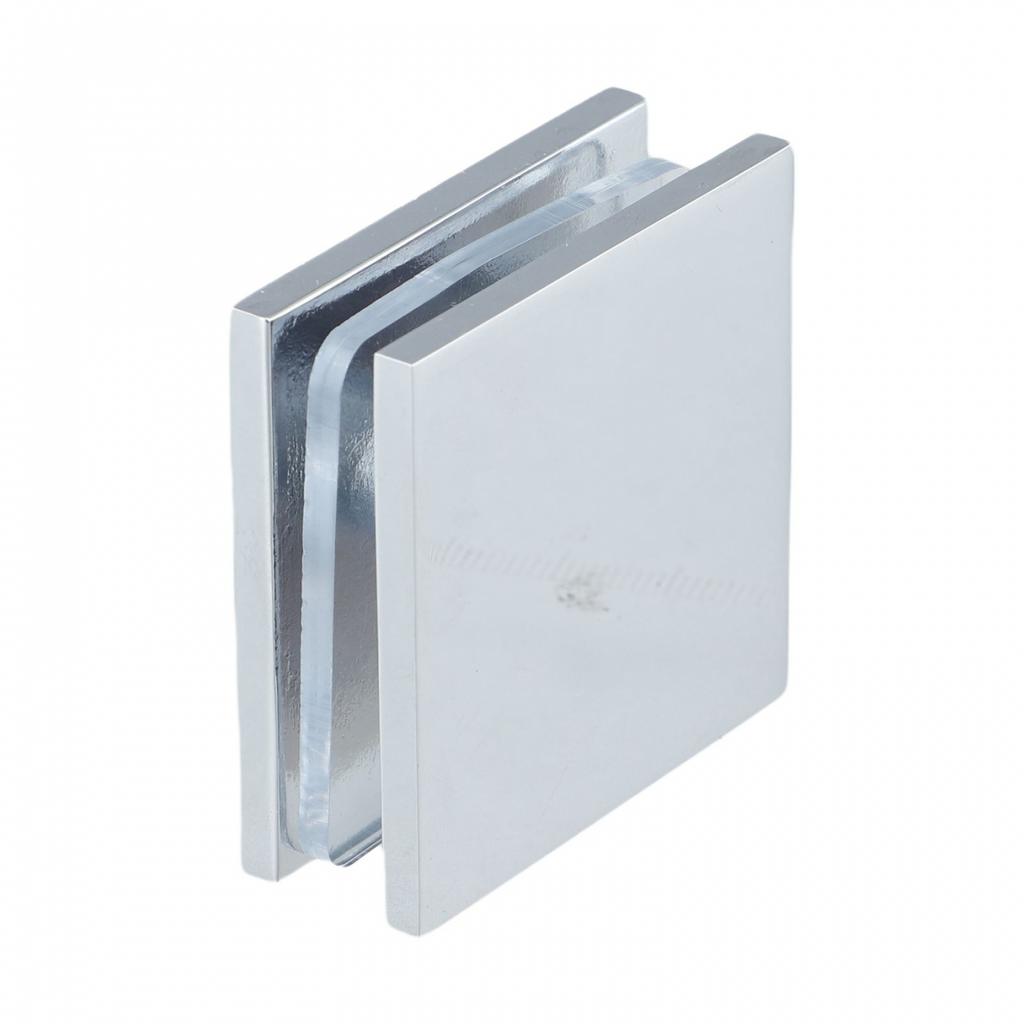 Brass Glass Clamp for Bathroom Doors Square U Shape for 8 12mm Tempered Glass
