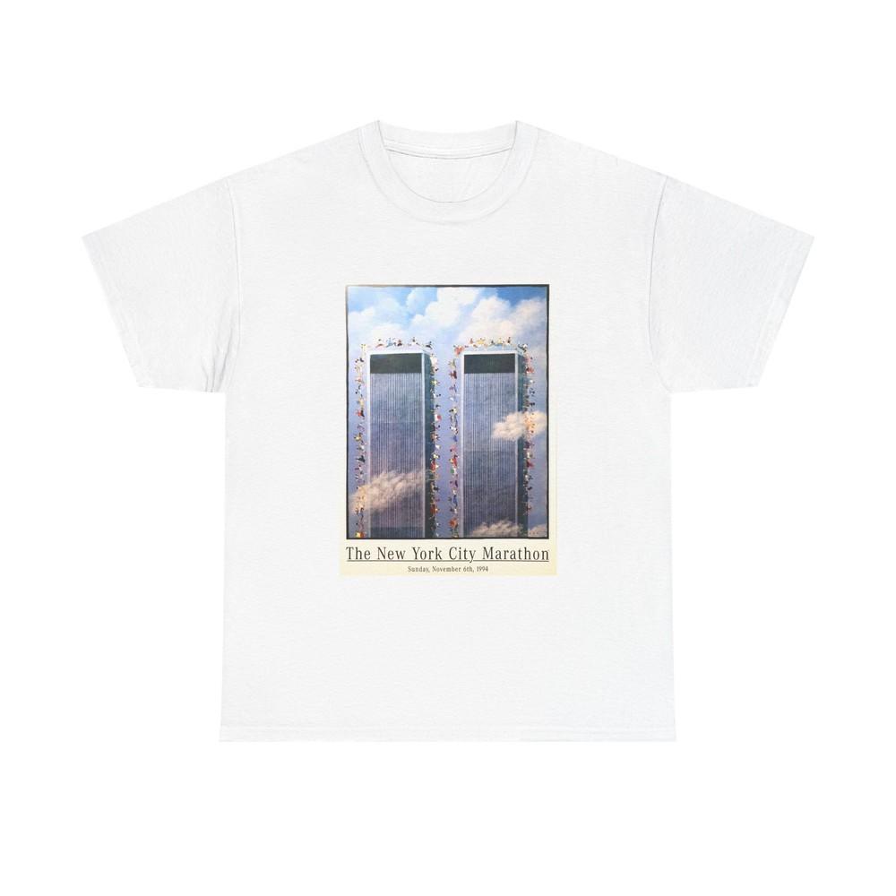 New York City Tshirt Vintage Twin Towers Poster 90s Unisex Heavy Cotton Unisex T-Shirt