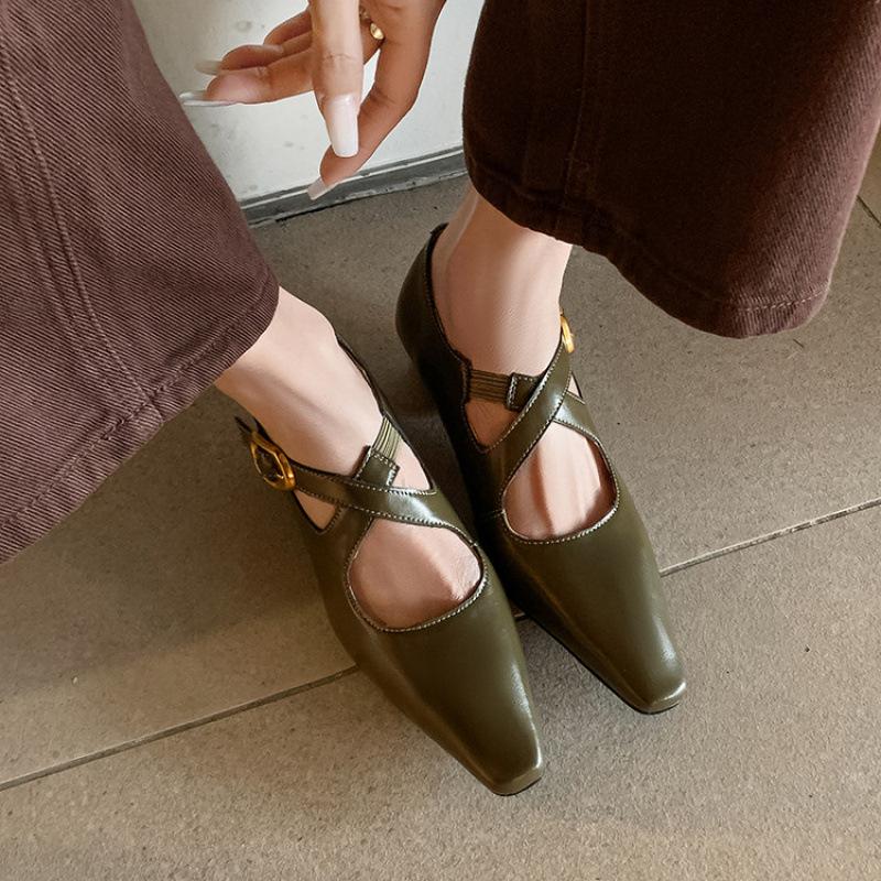 New leather fashion single shoes non-slip soft sole pointed black single low-top shallow-mouth sheepskin women's shoes four-season small leather shoes