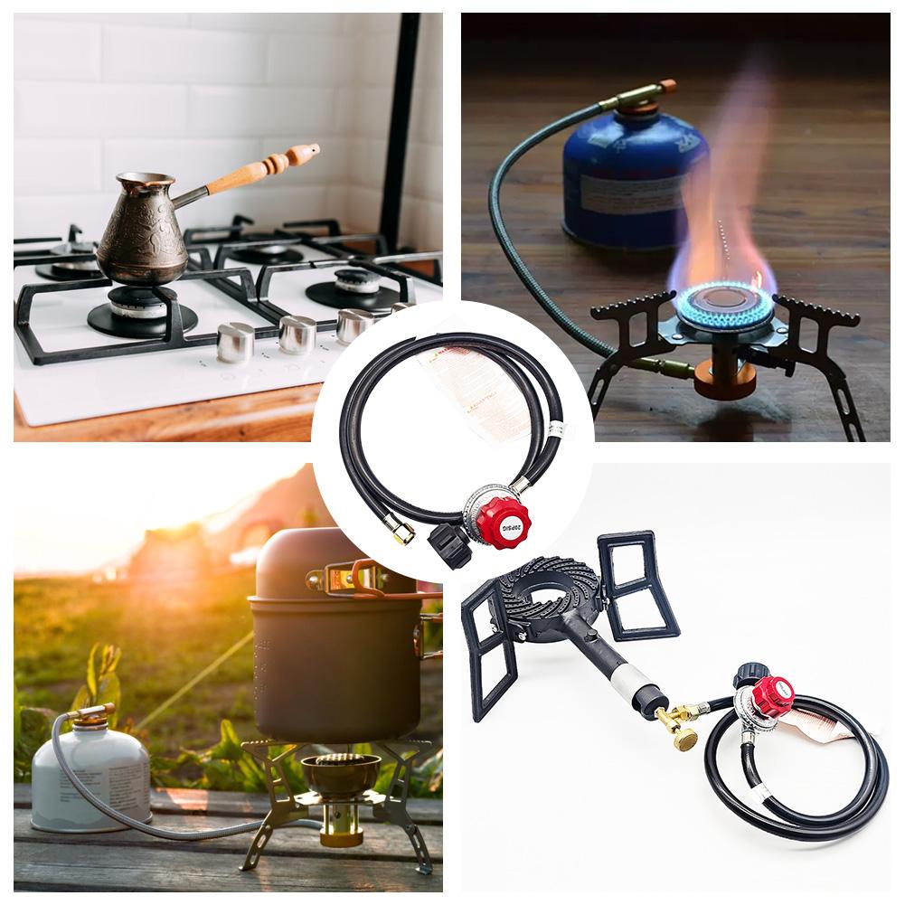 1.5FT Grill Connector and Hose 0-20 PSI Adjustable High Pressure Propane Gas Regulator for Most Gas Grill Heater Fire Pit Table