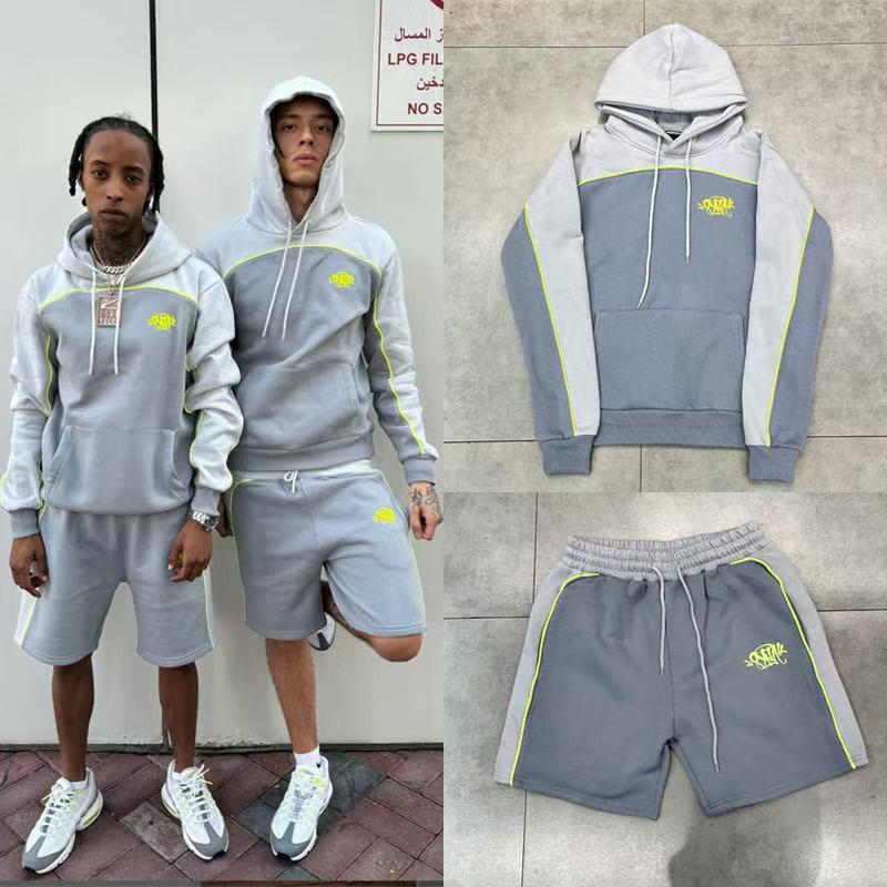 Completo da uomo Streetwear con felpa e pantaloni jogger, casual, vestibilità larga, in cotone, tuta sportiva