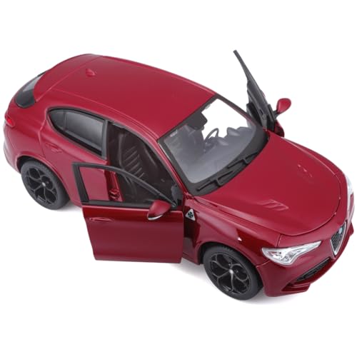 Bburago 1/24 Alfa Romeo Stelvio Red Diecast Model Car, Finished Product, 1:24 Alfa Romeo Stelvio 18-21086 RD