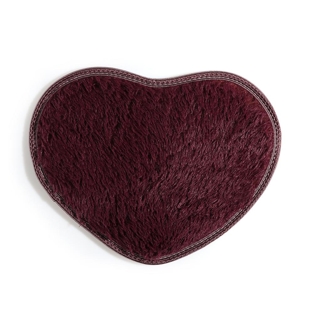 40x30cm Shower Floor Nonslip Plush Memory Foam Bath Rug Flannel Carpet Heart Mat