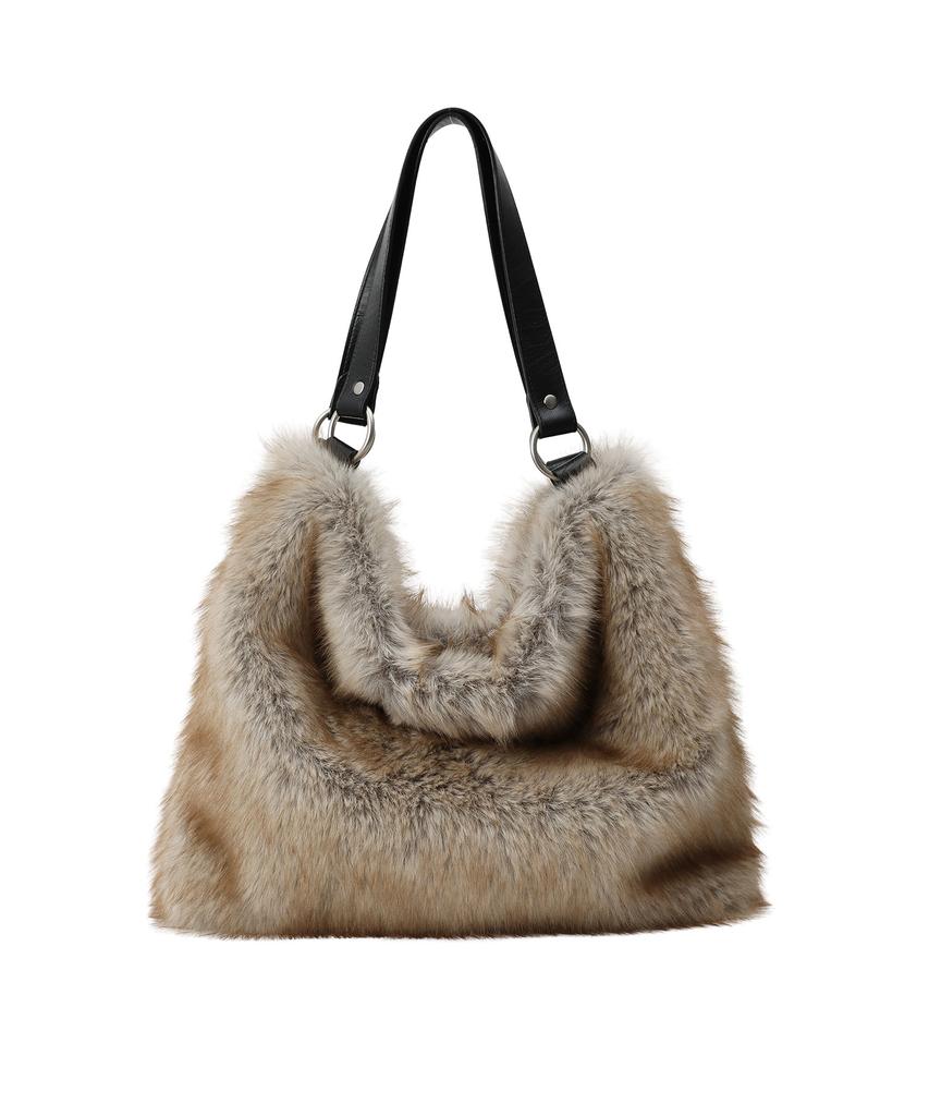 Sand Museum Flap Hobo Bag [Fur Brown]