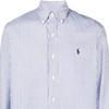 Polo Ralph Lauren FW21 Logo Embroidered Striped Shirt Men shirts Blue 710815634001-001