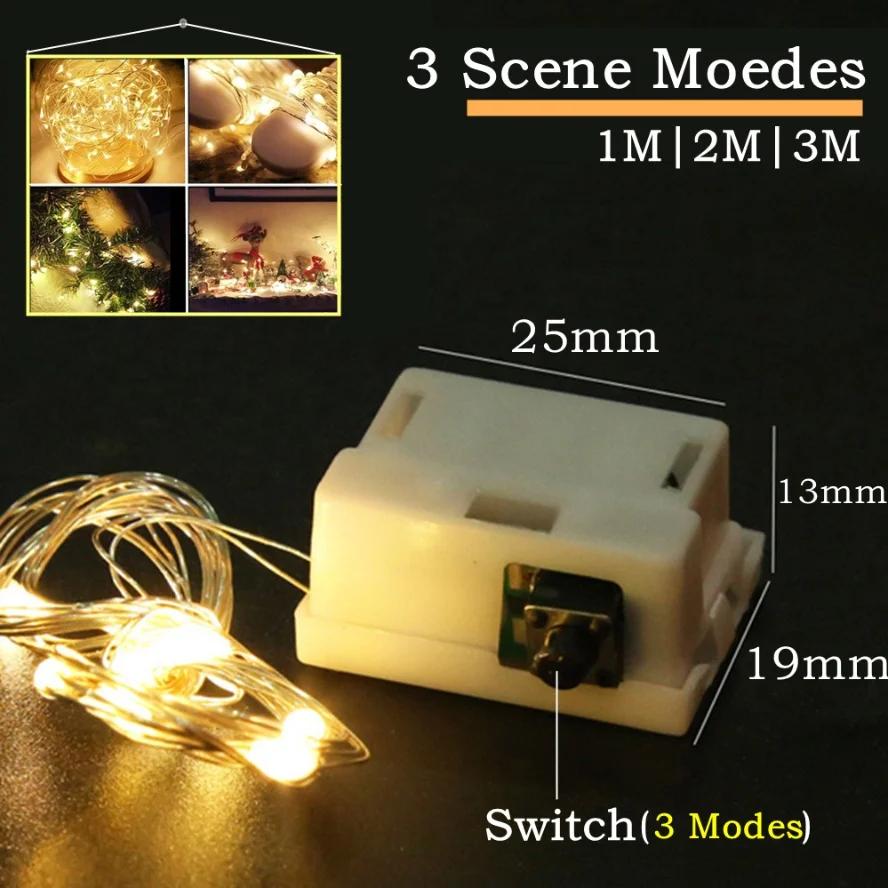 3m  LED String Lights Copper Silver Wire Garland Light  Fairy Lights Party Room Decoration for Christmas Wedding