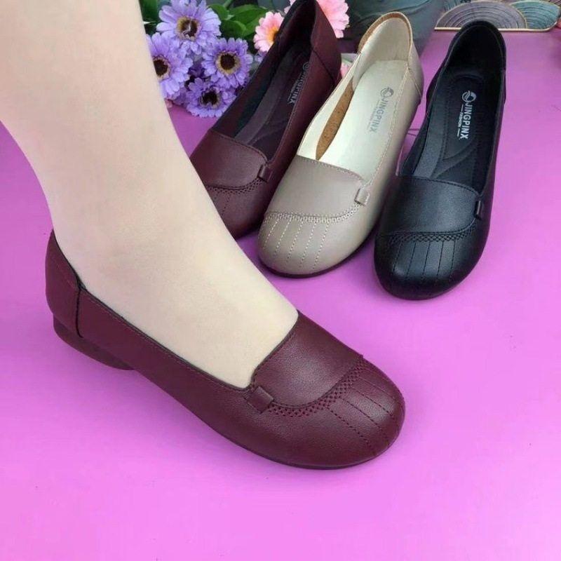 Buty damskie wiosna i jesień nowe niszowe casualowe pojedyncze buty ścięgno wołowe miękka podeszwa okrągły nosek płytkie