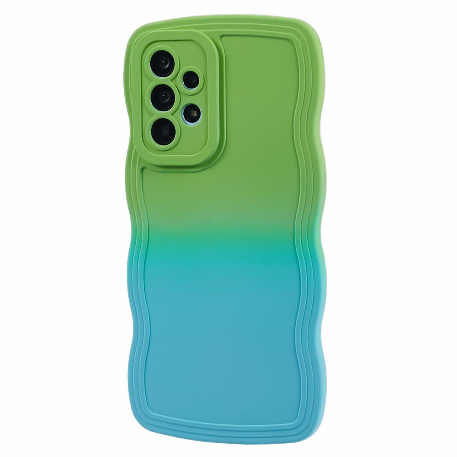 

JTW Series for Samsung Galaxy A73 5G Case Anti-Slip Grip Rubberized TPU Phone Cover Green+Baby Blue