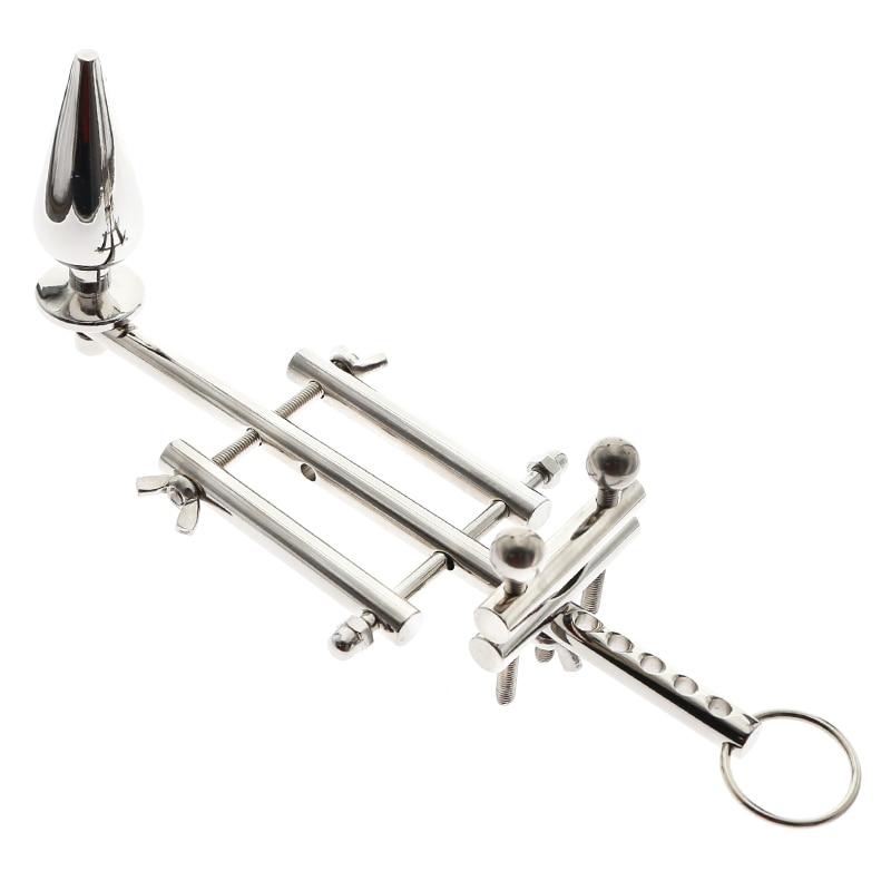 Ultimate Male Lockdown Multi Functional Stainless Steel Chastity Metal Anal Plug  Chastity Toys